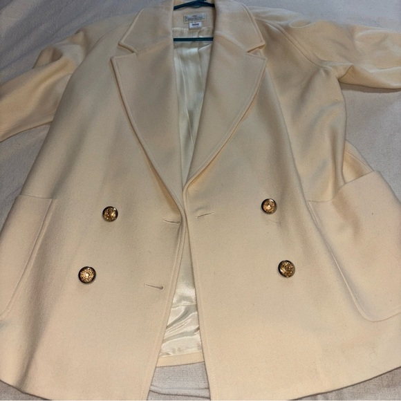 VTG‎  Susan Bristol Ivory Merino Wool With Gold Buttons NWT *flaws* Women’s Sz8 - Picture 3 of 15